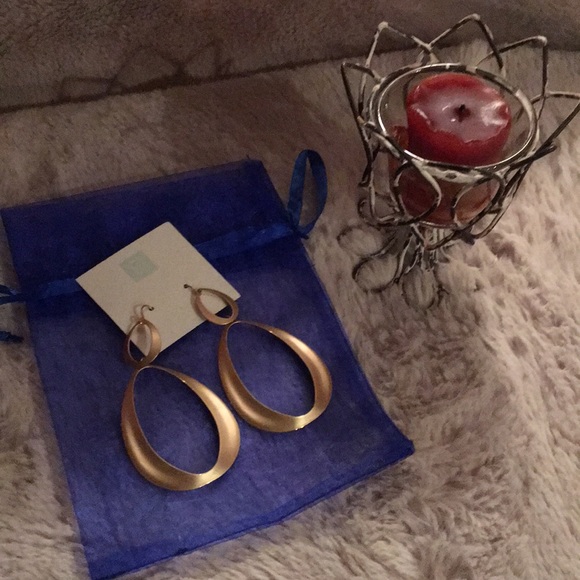 Jewelry - Cool polished gold tone earrings